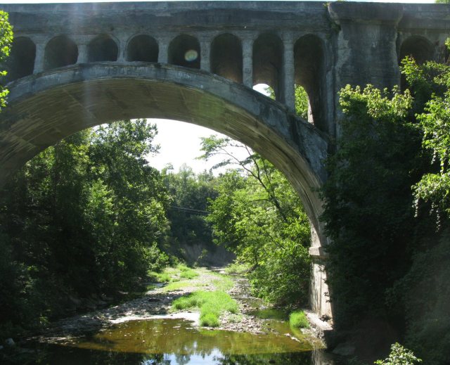 "Twin Bridges" railroad bridge.