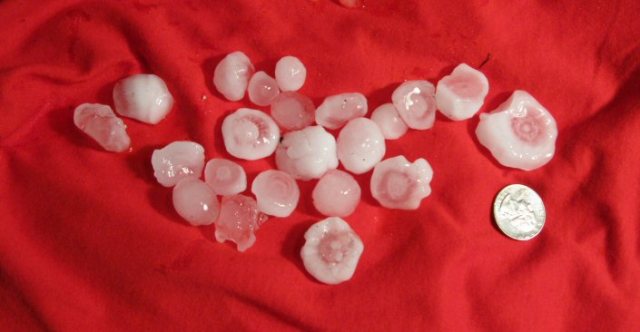 Just as unpredictable  variables in the weather caused this hail to fall on my car.