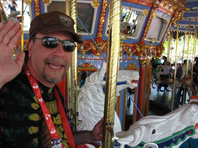 Ok, he put up with the carousel because I wanted to ride it.  But he had fun because we always have fun.
