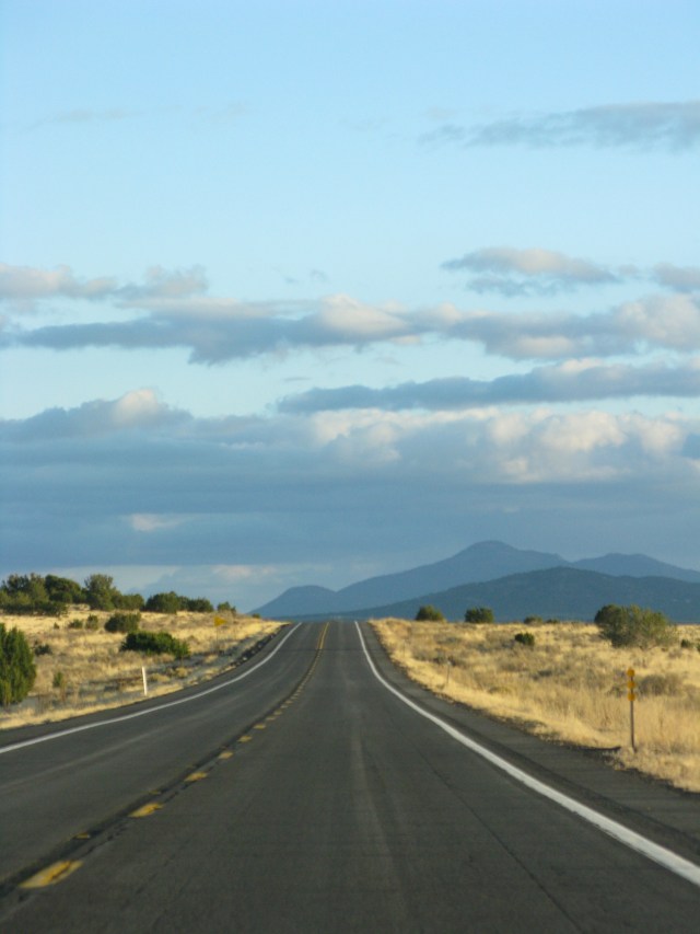 On the road in Arizona, heading for Anaheim.