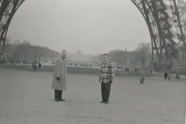 Army buddy, Don, and my dad, Gene, under the Eiffel Tower. 